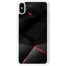 Hülle iPhone Xs Max - Silikon weiss Black Red Lines
