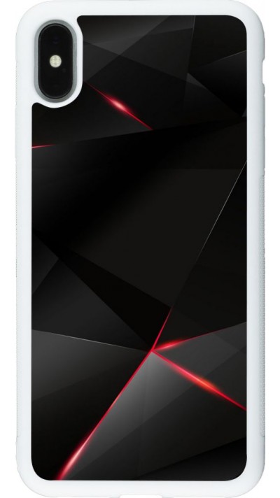 Coque iPhone Xs Max - Silicone rigide blanc Black Red Lines