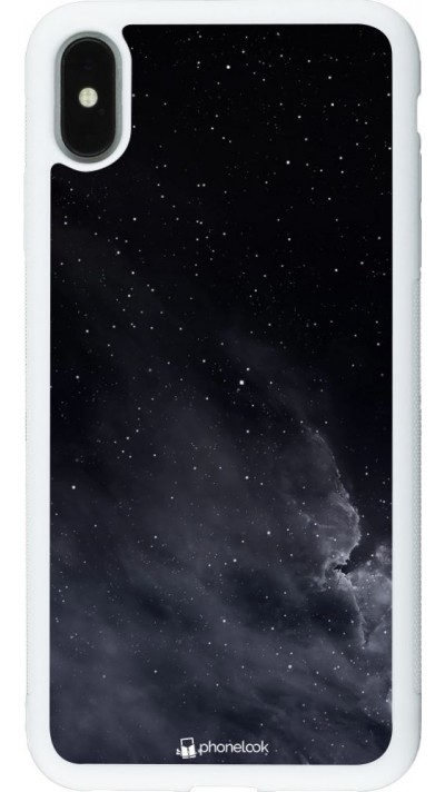 Coque iPhone Xs Max - Silicone rigide blanc Black Sky Clouds