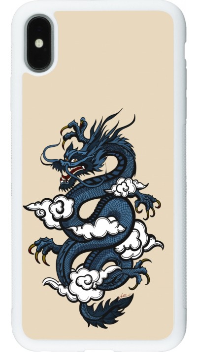 Coque iPhone Xs Max - Silicone rigide blanc Blue Dragon Tattoo