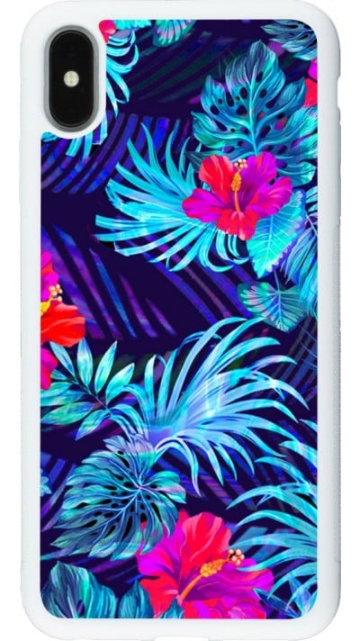 Coque iPhone Xs Max - Silicone rigide blanc Blue Forest