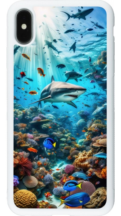 iPhone Xs Max Case Hülle - Silikon weiss Bora Bora Meer und Wunder