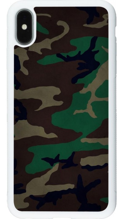 Coque iPhone Xs Max - Silicone rigide blanc Camouflage 3