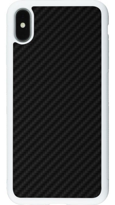 Coque iPhone Xs Max - Silicone rigide blanc Carbon Basic