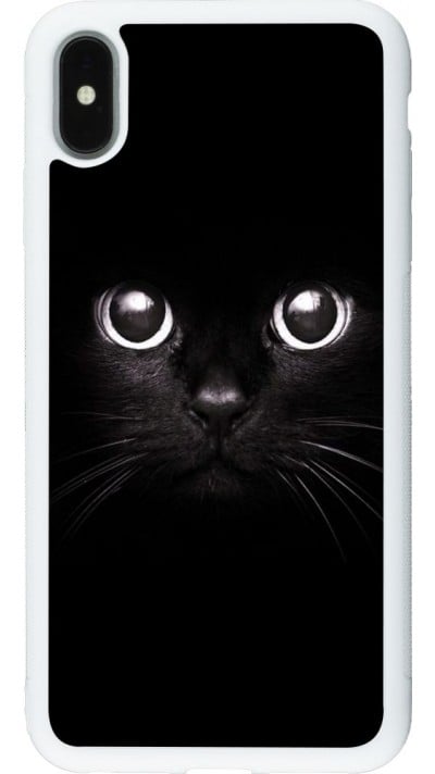 Coque iPhone Xs Max - Silicone rigide blanc Cat eyes