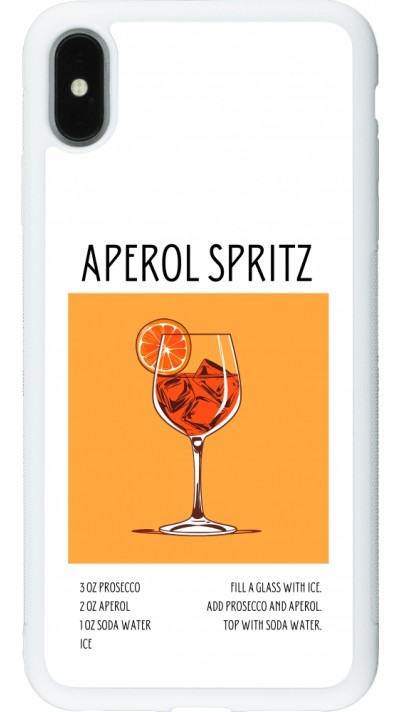 Coque iPhone Xs Max - Silicone rigide blanc Cocktail recette Aperol Spritz