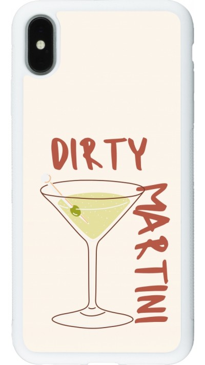 Coque iPhone Xs Max - Silicone rigide blanc Cocktail Dirty Martini