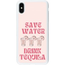 iPhone Xs Max Case Hülle - Silikon weiss Cocktail Save Water Drink Tequila