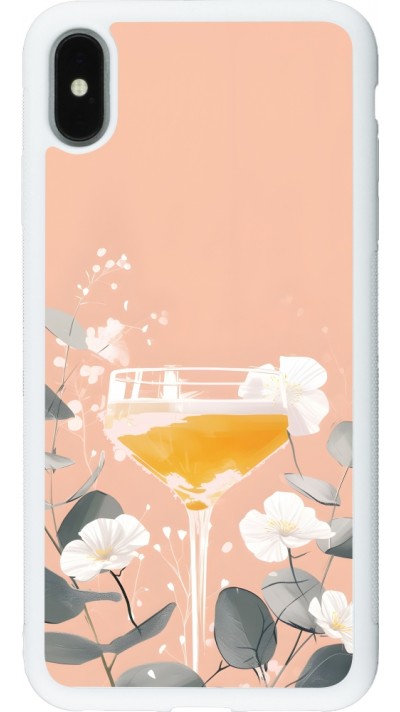 iPhone Xs Max Case Hülle - Silikon weiss Cocktail Flowers