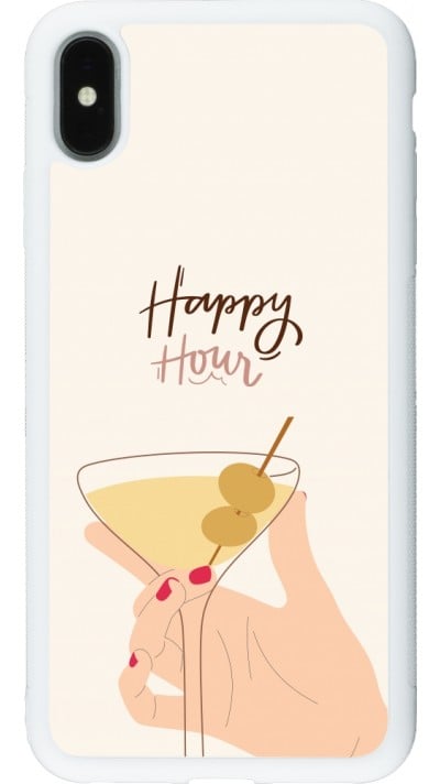 Coque iPhone Xs Max - Silicone rigide blanc Cocktail Happy Hour