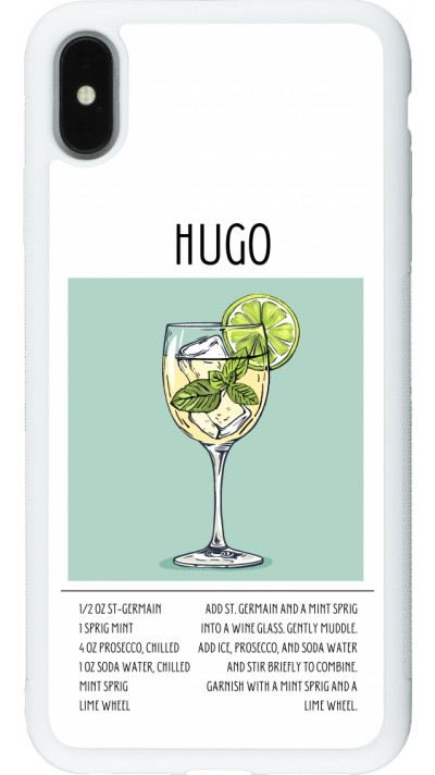 Coque iPhone Xs Max - Silicone rigide blanc Cocktail recette Hugo