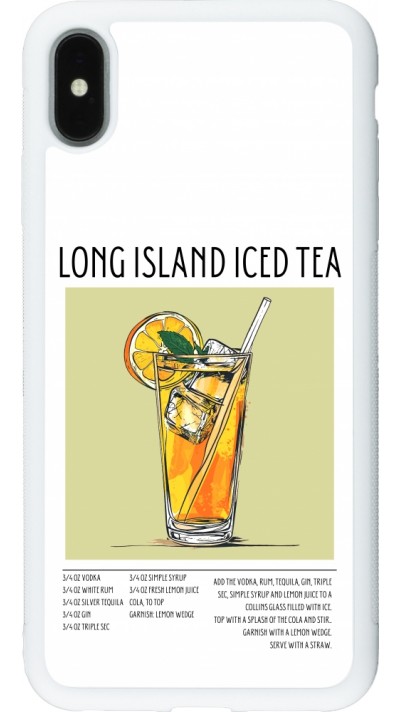 Coque iPhone Xs Max - Silicone rigide blanc Cocktail recette Long Island Ice Tea