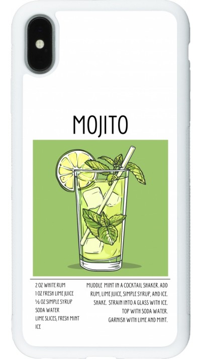 Coque iPhone Xs Max - Silicone rigide blanc Cocktail recette Mojito