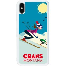iPhone Xs Max Case Hülle - Silikon weiss Crans-Montana Ski Downhill
