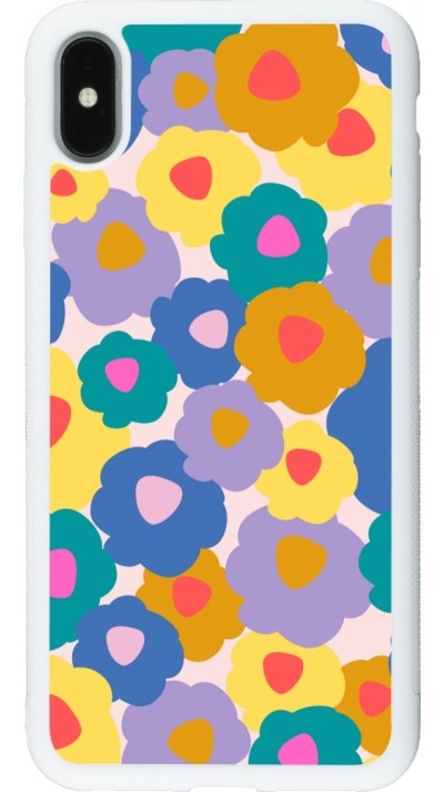 iPhone Xs Max Case Hülle - Silikon weiss Easter 2024 flower power