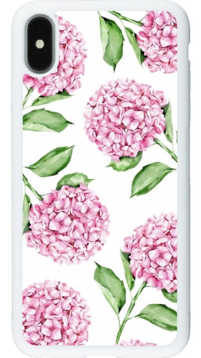 Coque iPhone Xs Max - Silicone rigide blanc Easter 2024 pink flowers
