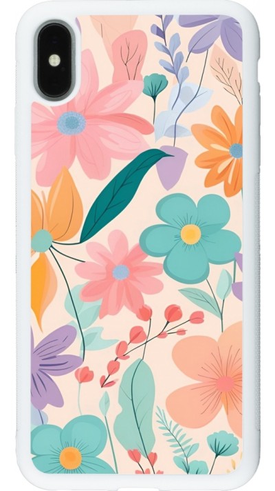 Coque iPhone Xs Max - Silicone rigide blanc Easter 2024 spring flowers