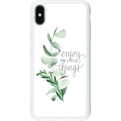 Coque iPhone Xs Max - Silicone rigide blanc Enjoy the little things