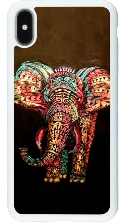 Coque iPhone Xs Max - Silicone rigide blanc Elephant 02