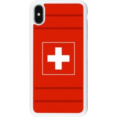 Coque iPhone Xs Max - Silicone rigide blanc Euro 2020 Switzerland
