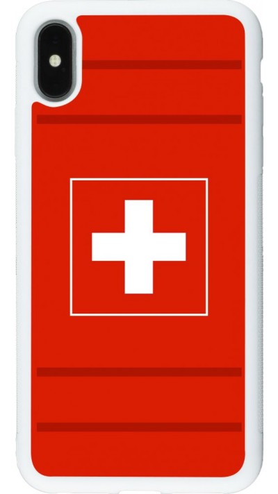 Coque iPhone Xs Max - Silicone rigide blanc Euro 2020 Switzerland