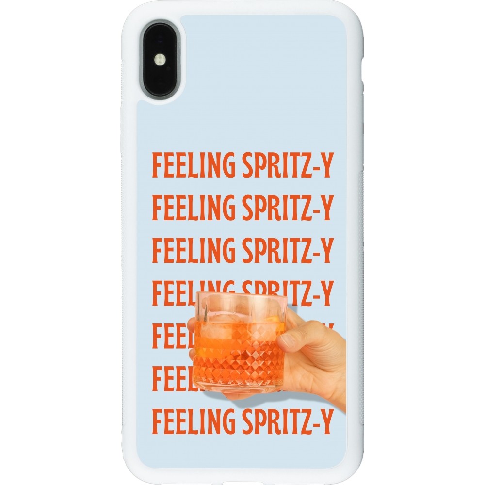 iPhone Xs Max Case Hülle - Silikon weiss Feeling Spritz-y