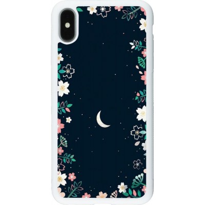 Coque iPhone Xs Max - Silicone rigide blanc Flowers space