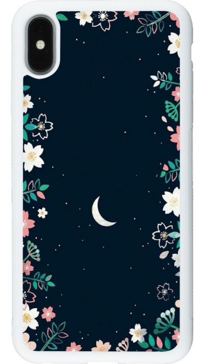 Coque iPhone Xs Max - Silicone rigide blanc Flowers space