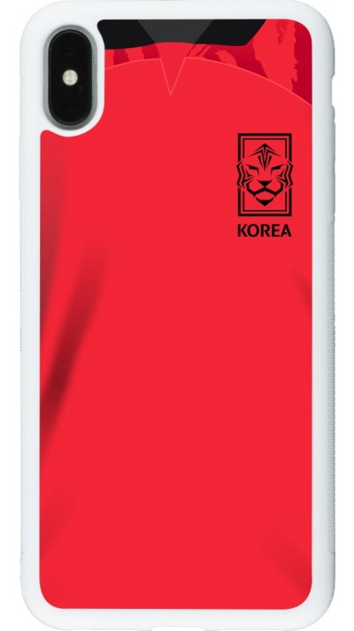 iPhone Xs Max Case Hülle - Silikon weiss Südkorea 2022 personalisierbares Fussballtrikot