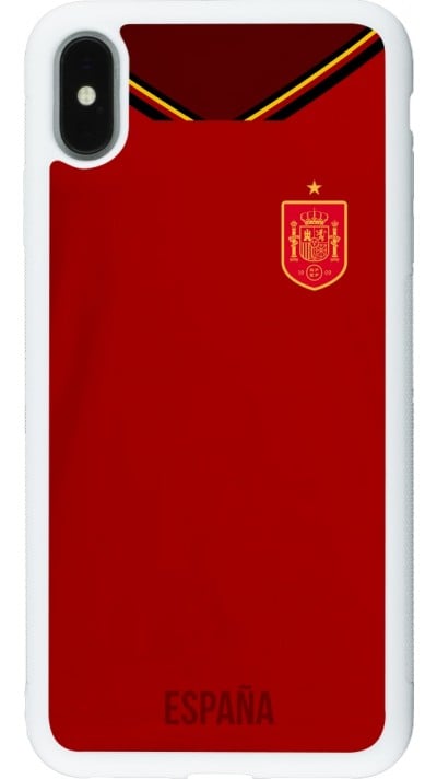 iPhone Xs Max Case Hülle - Silikon weiss Spanien 2022 personalisierbares Fußballtrikot