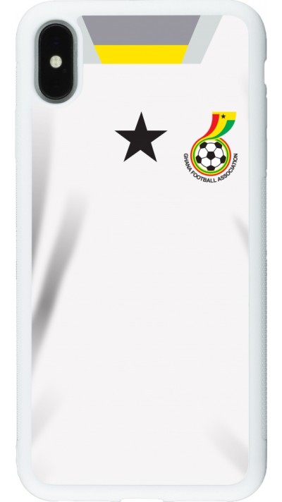 Coque iPhone Xs Max - Silicone rigide blanc Maillot de football Ghana 2022 personnalisable