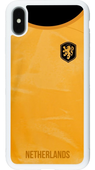 iPhone Xs Max Case Hülle - Silikon weiss Holland 2022 personalisierbares Fußballtrikot