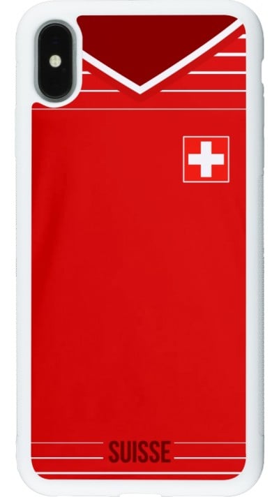 Hülle iPhone Xs Max - Silikon weiss Football shirt Switzerland 2022