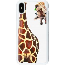 Coque iPhone Xs Max - Silicone rigide blanc Giraffe Fit