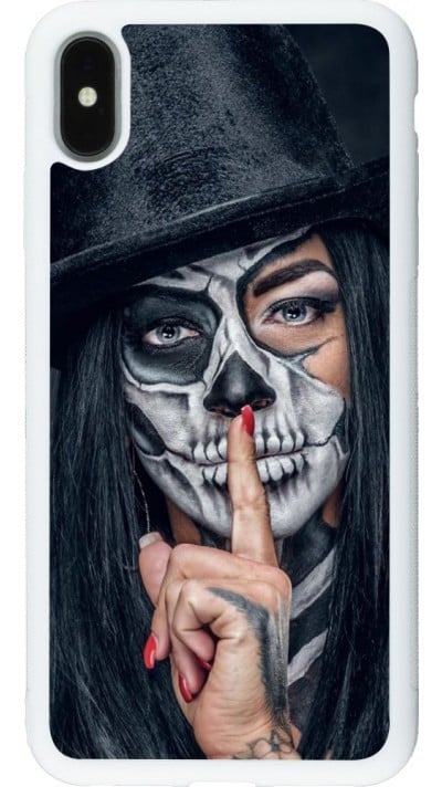 Hülle iPhone Xs Max - Silikon weiss Halloween 18 19