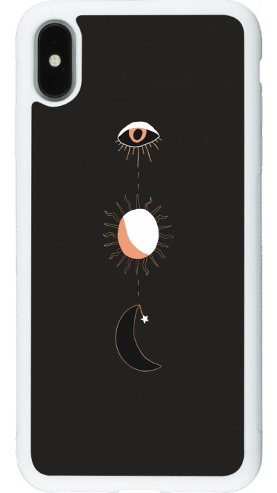 iPhone Xs Max Case Hülle - Silikon weiss Halloween 22 eye sun moon