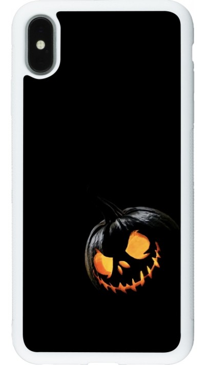 Coque iPhone Xs Max - Silicone rigide blanc Halloween 2023 discreet pumpkin