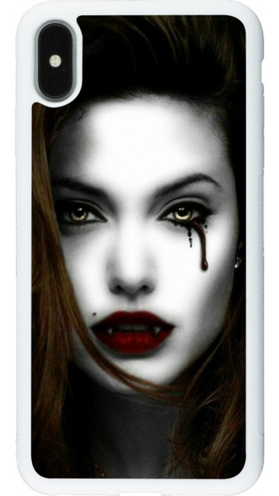 Coque iPhone Xs Max - Silicone rigide blanc Halloween 2023 gothic vampire