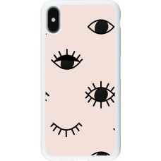 Coque iPhone Xs Max - Silicone rigide blanc Halloween 2023 I see you