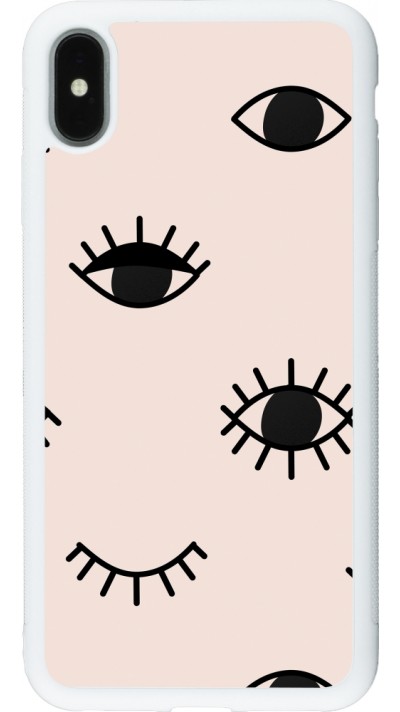 iPhone Xs Max Case Hülle - Silikon weiss Halloween 2023 I see you
