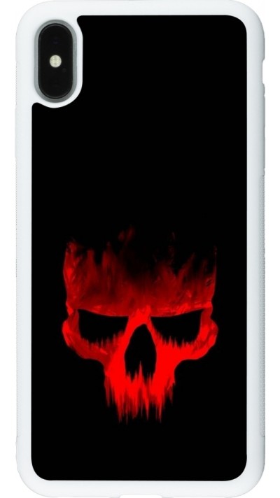 iPhone Xs Max Case Hülle - Silikon weiss Halloween 2023 scary skull