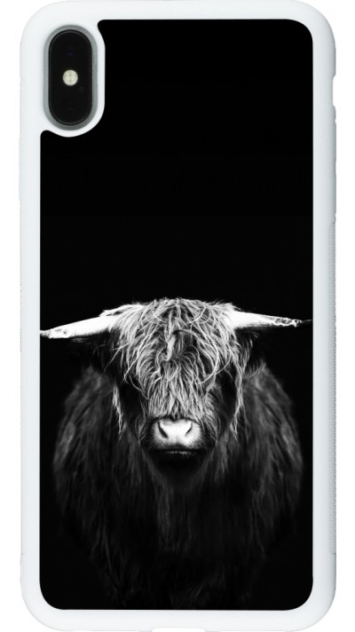 Coque iPhone Xs Max - Silicone rigide blanc Highland calf black