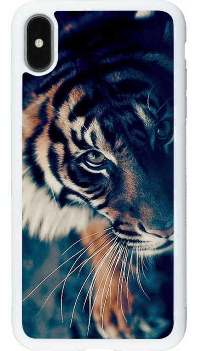 Coque iPhone Xs Max - Silicone rigide blanc Incredible Lion
