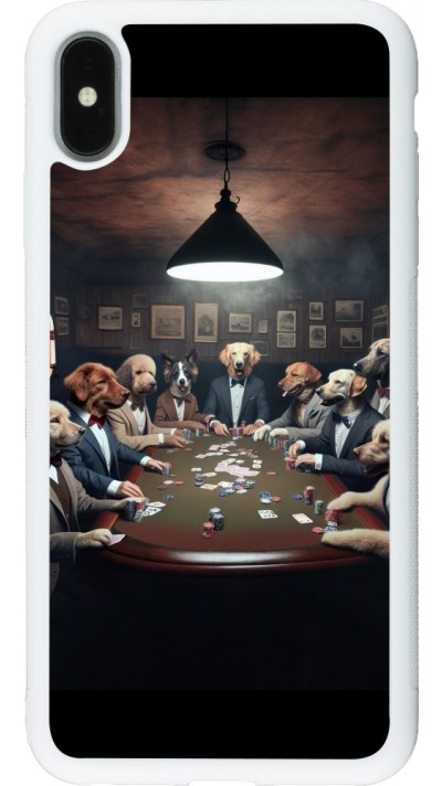 Coque iPhone Xs Max - Silicone rigide blanc Les pokerdogs