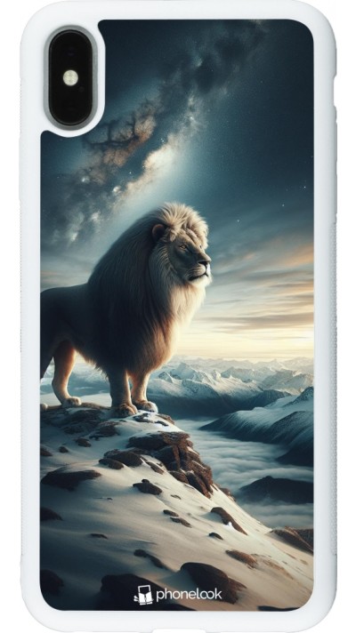 Coque iPhone Xs Max - Silicone rigide blanc Le lion blanc