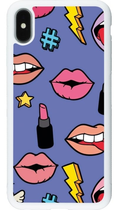 Coque iPhone Xs Max - Silicone rigide blanc Lips and lipgloss
