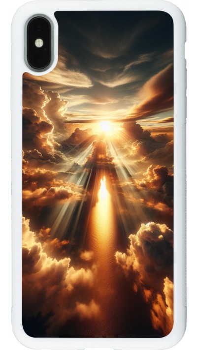 iPhone Xs Max Case Hülle - Silikon weiss Himmelsleuchten Zenit