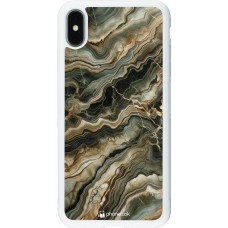 iPhone Xs Max Case Hülle - Silikon weiss Oliv Marmor