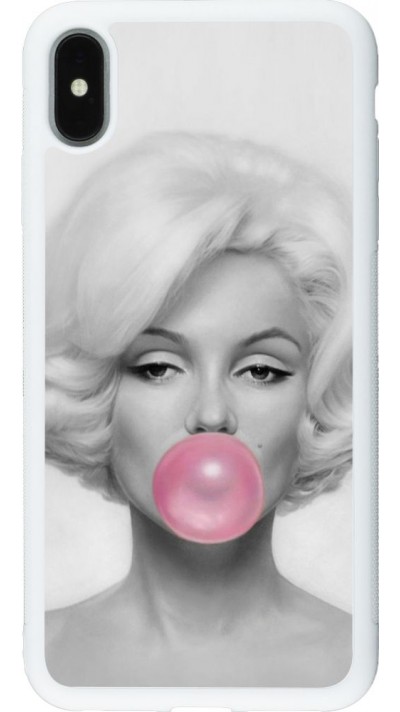 Coque iPhone Xs Max - Silicone rigide blanc Marilyn Bubble