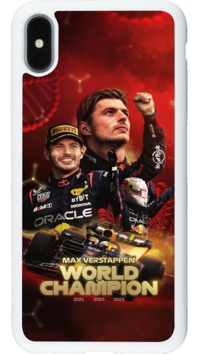 iPhone Xs Max Case Hülle - Silikon weiss Max Verstappen Champion 2023
